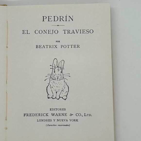 The Tale of Peter Rabbit Vintage Book Beatrix Potter Spanish Edition - Picture 14 of 14